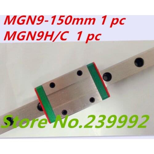 Kossel Mini MGN9 9mm miniature linear guide MGN9 150mm linear rail way + MGN9C or MGN9H Long linear carriage for CNC X Y Z Axis