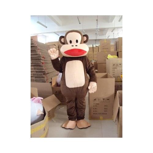 Material Helmet Naughty monkey Mascot Costume Cartoon Apparel Halloween Birthday Cosplay