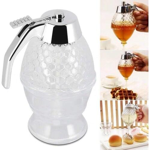 Honey Syrup Squeeze Bottle Honey Jar Container Bee Drip Dispenser Kettle Storage Pot Stand Holder Juice Syrup Cup Kitchen Gadget