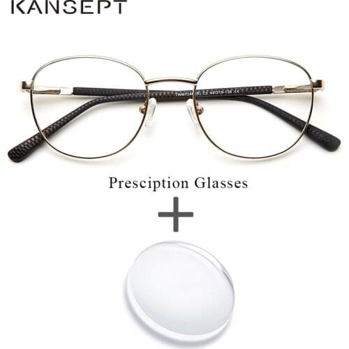 Metal Women Vintage Prescription Eyeglasses Men Gold Round Retro Clear Progressive Photochromic Anti-Blue Optical Glasses
