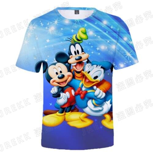 Disney Anime Boy Girl Kids Mickey Mouse Fashion Men Women Children 3D Print T Shirt Summer Short Sleeve Casual Cool Tops Tee