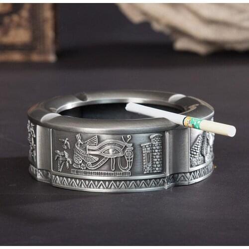Silver metal engraving fashion ashtray Home Office Decoration commemorative gifts