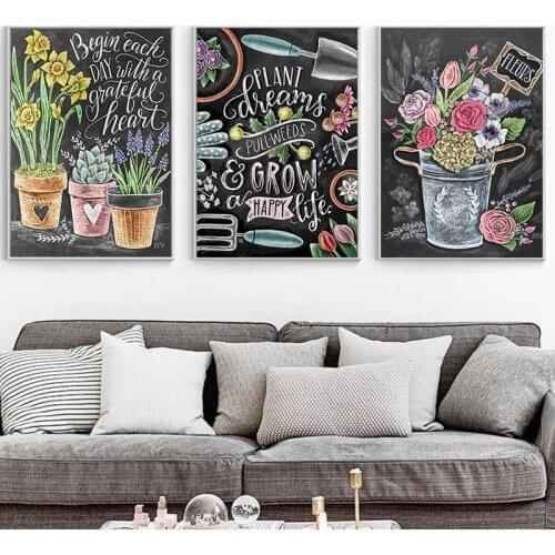 GATYZTORY 3PC Frame DIY Painting By Numbers Blackboard Painting Series Picture By Numbers For Home Decor Diy Gift