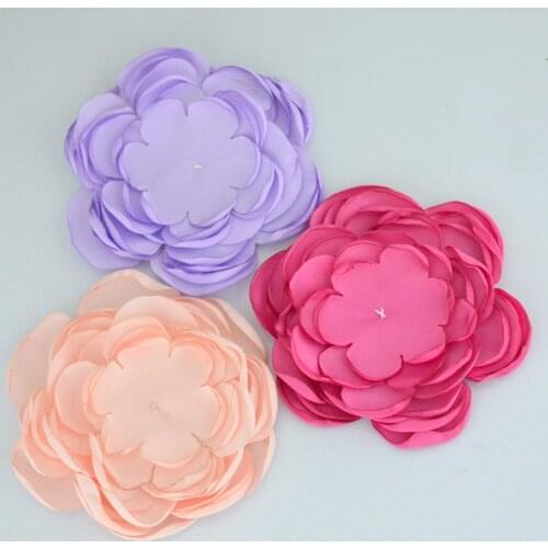 Nishine 20pcs/lot 4" Artificial Multi Layer Fabric Flowers Burning Flowers for Diy Kids Girls Hair Accessory Party Decoration