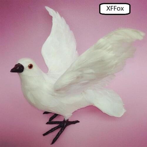 New real life white standing pigeon model plastic&feather wings dove bird doll about 30x10x22cm xf0044