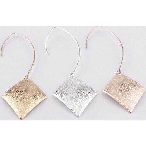 ZWPON 2019 New Zinc Alloy Long Rhombus Earrings for Women Fashion Dull Polish Gold Geometric Earrings Jewelry Wholesale