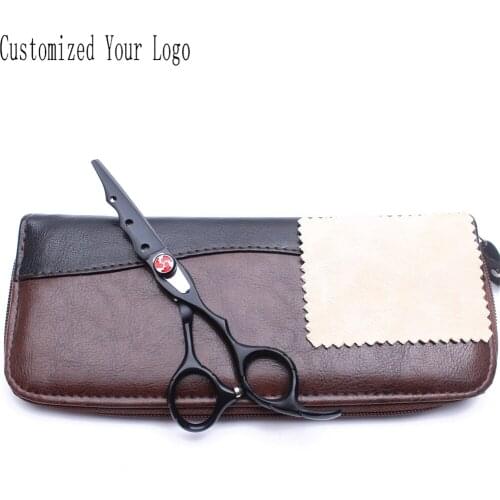 6" Stainless Black Customize Logo Dogs Scissors Straight Scissors Thinning Shears Pet Scissors Puppy Grooming Scissors DIY C1019