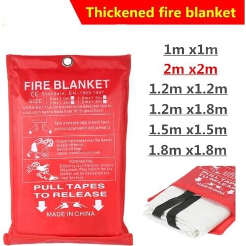 2M x 2M Fire Blanket Fiberglass Fire Flame Retardant Survival White Fire Shelter Safety Cover Fire Emergency Blanket