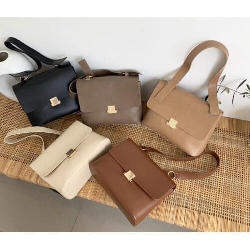 Casual Retro Women Shoulder Bags Designer Brand Strap Female Handbags Luxury Pu Leather Crossbody Messenger Bag Large Purse Chic