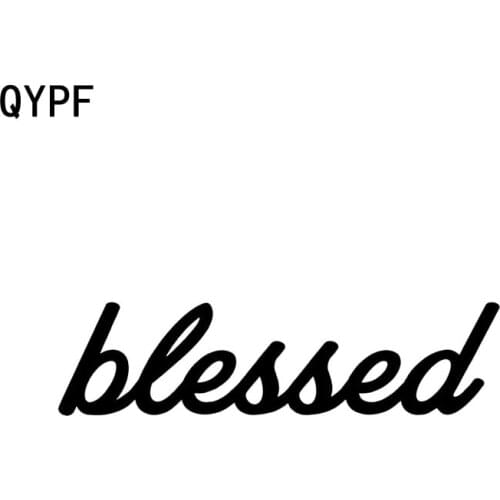 QYPF 16.1cm*4.1cm Fashion Blessed Vinyl Decoration Decal Car Window Sticker Black Silver C15-1771