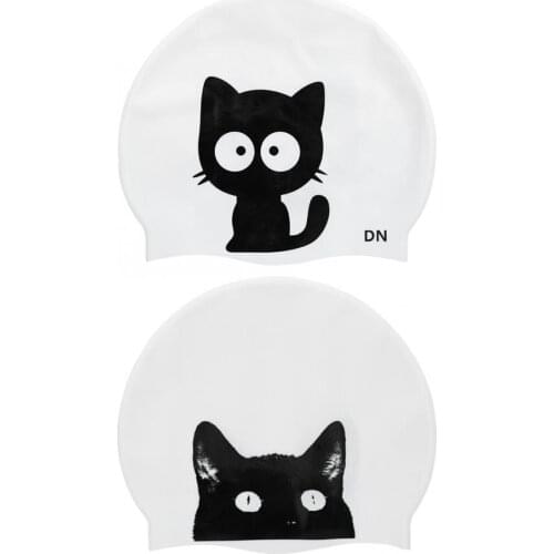 Silicone Swimming Cap Cute Cartoon Children Kids Swim Cap Silicone High Elastic Sports Swimming Cap Water Sports Equipment