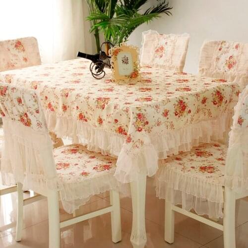 Multi-style Retro Pastoral Table Cloth with Lace Cotton European style Rectangular Dinning Tablecloths Cover Home Decor