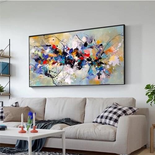 Modern Abstract Art Canvas Posters Colorful Block Canvas Painting Print Wall Pictures for Living Room Mural Home Decoration
