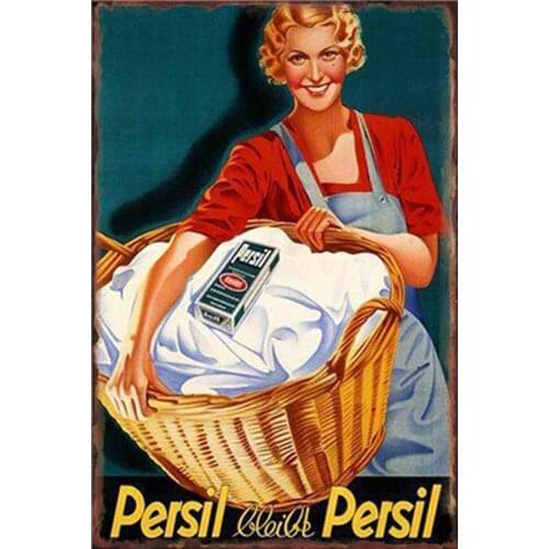 AIDANDAN Persil Pin Up Girl Old Design Tin Signs Vintage Metal Tin Signs for Wall Art Decor for Home Bars Clubs Cafes 20 X 30 cm