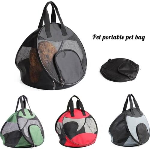 Pet Shoulder Bag Folded Transporter Outdoor Travel Handbag Canvas Single Shoulder Cat Bag Sling Comfort Tote Bag Breathable