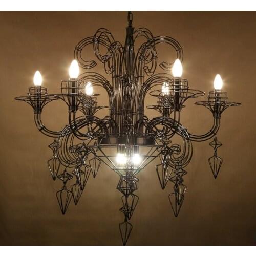 E14 LED Baroque Iron Designer Hanging Lamps Lustre Chandelier Lighting Suspension Luminaire Lampen For Foyer