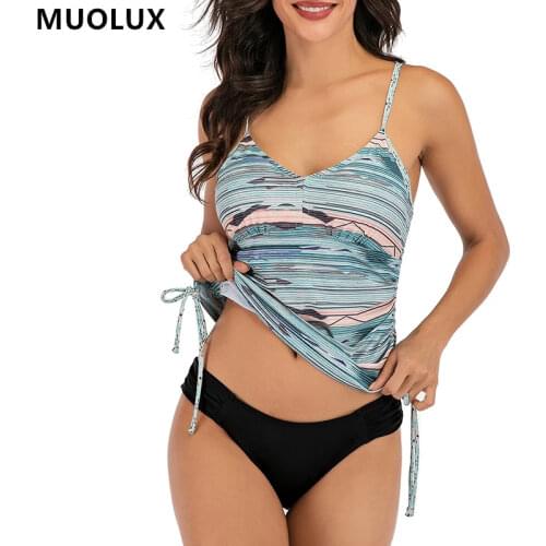 Tankini 2020 Tummy Control Swimsuit Women Push Up Swimwear Plus Size Swimming Bathing Suits Bandage Beach Monokini XXXXL