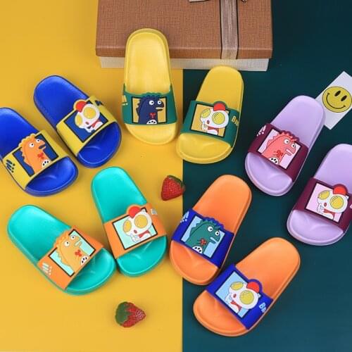 Dinosaur Baby Slippers Kids Home Childrens Childrens Boys and Girls Shoes Cartoon Indoor Baby Slipper 2021 Summer Wholesale