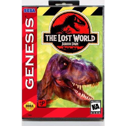 The Lost World Jurassic Park Game Cartridge 16 bit MD Game Card With Retail Box For Sega Mega Drive For Genesis