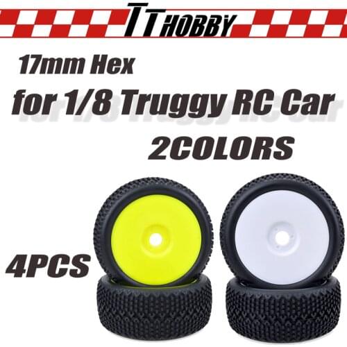TTHOBBY Rc Wheel Tire 112MM Rubber Tires 17mm Hub Hex Wheel Rim for 1/8 RC Car Crawler Buggy Off-Road Redcat Team VRX HPI Kyosho