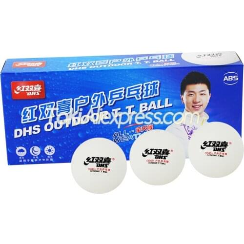 DHS OUTDOOR Table Tennis Ball (All Weather ABS Ball) Plastic Original DHS Ping Pong Balls