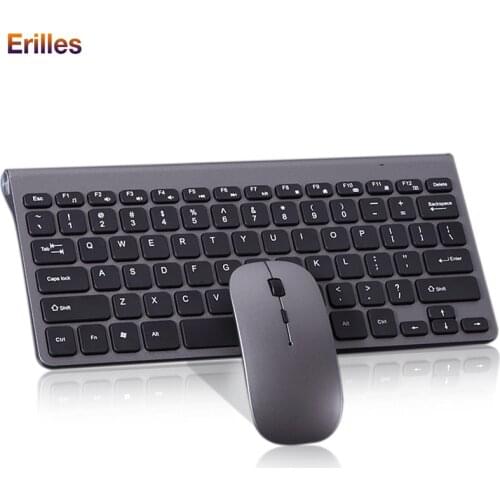 Ultra-Thin Portable Wireless Keyboard and Mouse Combo 78 Keys Noiseless 2.4G Keyboard Mouse for Mac/Dell/Lenovo Win XP/10 TV Box