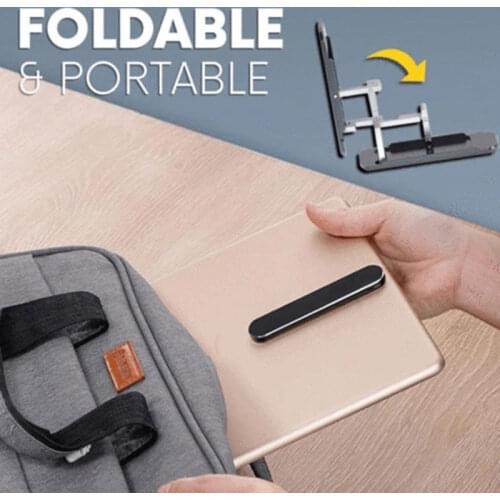 Ultra Thin Stick-On Adjustable Phone Stand Foldable Aluminum Alloy Phone Holder Protable for Universal Phone JR Deals