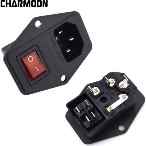 10A 250V Power Switch AC Part 3 in 1 Fuse Supply Socket Outlet Red Black Triple 3D Printers Parts For Makerbot For Ultimaker