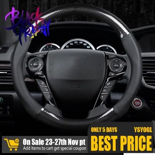 High Quality Carbon Fiber Steering Wheel Cover Leather Universal Perforated Breathable Steering Wheel Protector Anti-Slip 38CM