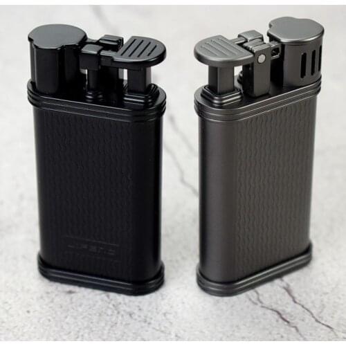 JIFENG Cigarette Lighter One Torch Jet Flame Blue FlameGas Metal Inflatable Cigar Lighter Without Gas Fuel