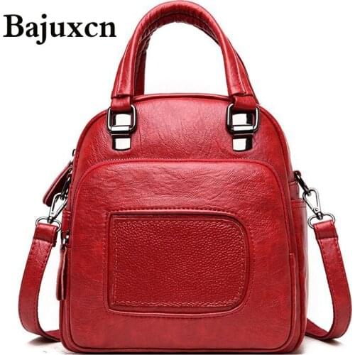 3-in-1 Women Backpacks Vintage Female Shoulder Bags Soft Leather Backpack Ladies Travel Back Pack Luxury Bags for Girls Mochila