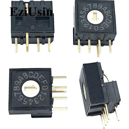 0-F 16 Rotary Coding Knob Switch DIP 5pins no Shank 4:1 PCB Switching RV4A-16R-V-B 5p