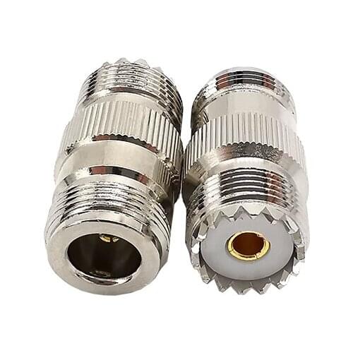 1/2Pcs UHF SO239 SO-239 PL-259 PL259 Female to N Type Female Straight RF Coaxial Connector N to UHF Connector Adapter