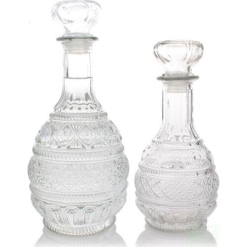 1PC 500ml 1000ml Crystal Whiskey Wine Shot Glass Bottle With Cap Stopper Drinking Bar Decanter JR1086