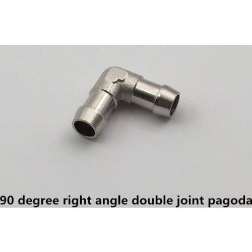 2PCS 90 degree right angle double joint pagoda double joint right angle metal joint for inner diameter 8-10mm water pipe