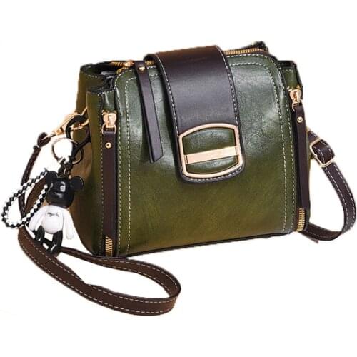 2021 Fashion PU Leather Womens Shoulder Bags New Multi-Functional Cartoon Decoration Single Vintage Shoulder Handbag Women