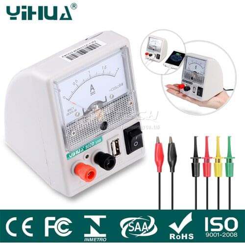 502D YIHUA Ammeter USB 5V 2A DC Switching Power Supply For Mobile Phone Repair Charge Battery Activation DIY Current Detection