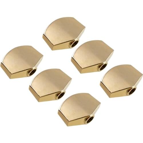 6Pcs Small Square Wood Guitar Tuning Keys Pegs Buttons Caps Golden Musical Instrument Accessory