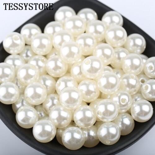 7 Size Round Shape ABS Imitation Pearls White Beads For Jewelry Making Bracelet Necklace Handmade DIY Accessories