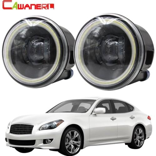 Cawanerl For Infiniti M M25 M37 M56 Car H11 4000LM LED Bulb Fog Light Angel Eye Daytime Running Light DRL 12V 2011 2012 2013