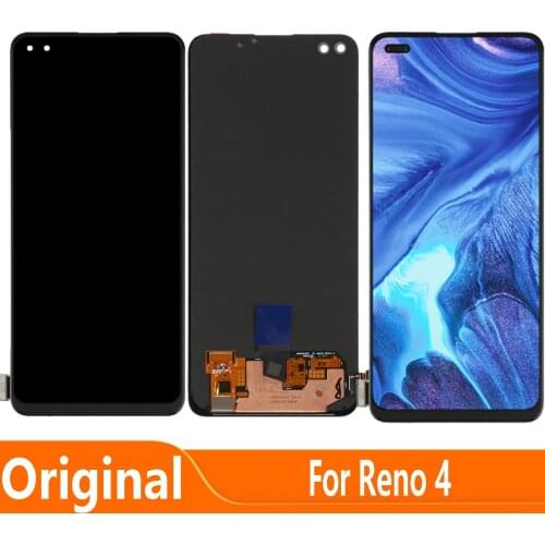Original AMOLED Display Replace For OPPO Reno4 4G CPH2113 LCD Touch Digitizer Screen Assembly Reno 4 5G CPH2091 PDPM00 PDPT00