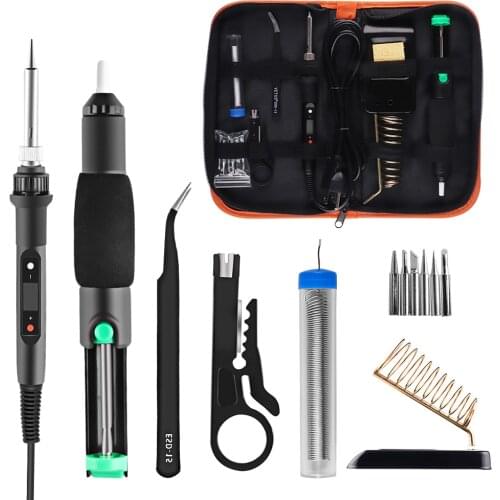 80W Soldering Iron Adjustable Temperature Electric LCD Digital Display Welding Repair Lead Free 220V EU Plug Soldering Station