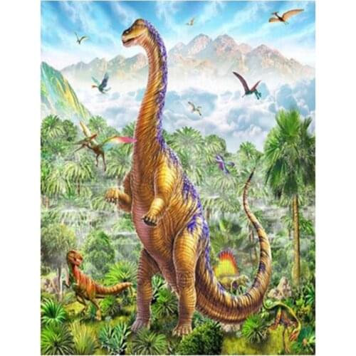 New Arrival 5D DIY Dinosaur Animal Embroidery Forest Picture Diamond Painting Cross Stitch Home Decoration Gift FC566