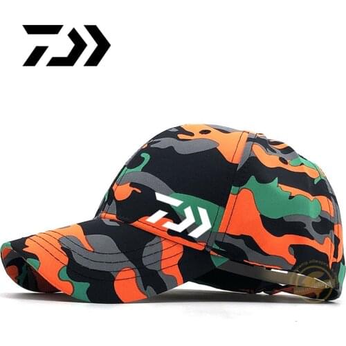 Daiwa Mens Baseball Cap Sun Caps Outdoor High Quality Adjustable Fishing Hat for Men Women Unisex-Teens Hip Hop fashion Hats