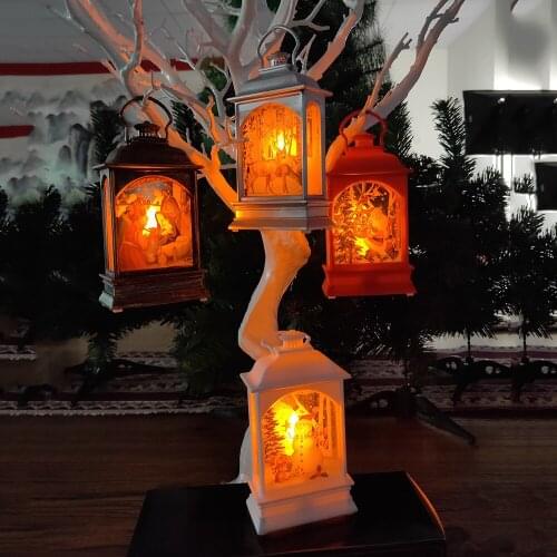 Creative LED Light Painted Wood Transparent House Christmas Tree Hanging Ornaments Party Craft