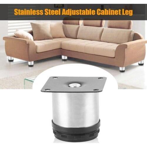 Stainless Steel Round Furniture Legs Adjustable Cabinet Leg For Home Kitchen Furniture Table Shelf Feet Big Promotion