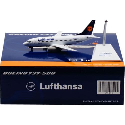 Diecast 1: 200 Scale Lufthansa Airways B737-500 Airlines Model with Base Alloy Aircraft For Collectible Souvenir Show Gift Toys