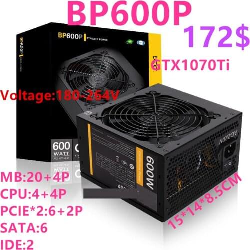 New PSU For Antec Brand ATX Non-modular Game Mute Power Supply 600W/500W/450W Power Supply BP600P BP500P BP450P