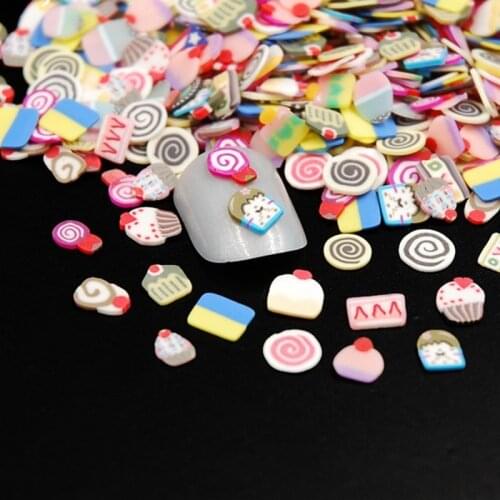 New high quality 3D ice cream polymer clay fruit slice Diy nail design jewelry rhinestone decoration 1000pcs / bag