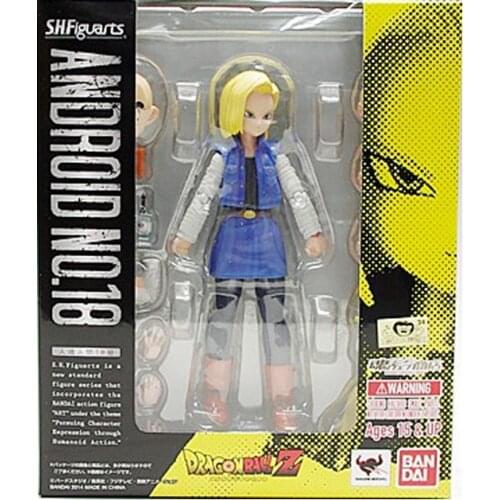 Original BANDAI S.H.Figuarts Dragon Ball Android 18 Action Collection Model Toy Anime Toys For Kids